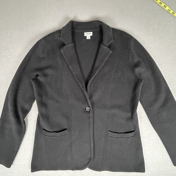 J.Crew sweater blazer Womens sz M schoolboy stretch single button office pocket - Picture 2 of 6